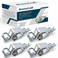 25 Amp Heavy-Duty Metal Alligator Clips, Electrical Battery Clamps with Screw Te