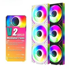 120mm ARGB PC Case Fan with Infinity Mirror - 5V 3-Pin Daisy Chain PWM Sync