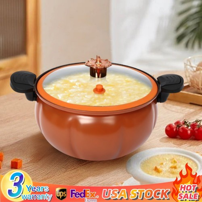 #ad 8L Micro Pressure Cooker Soup Cooking Pot Pumpkin Shaped Stew Pot With Lid US $23.67
