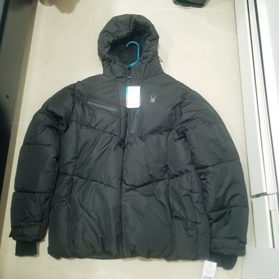 Spyder Hooded Black Size XL Heavy Puffer Jacket