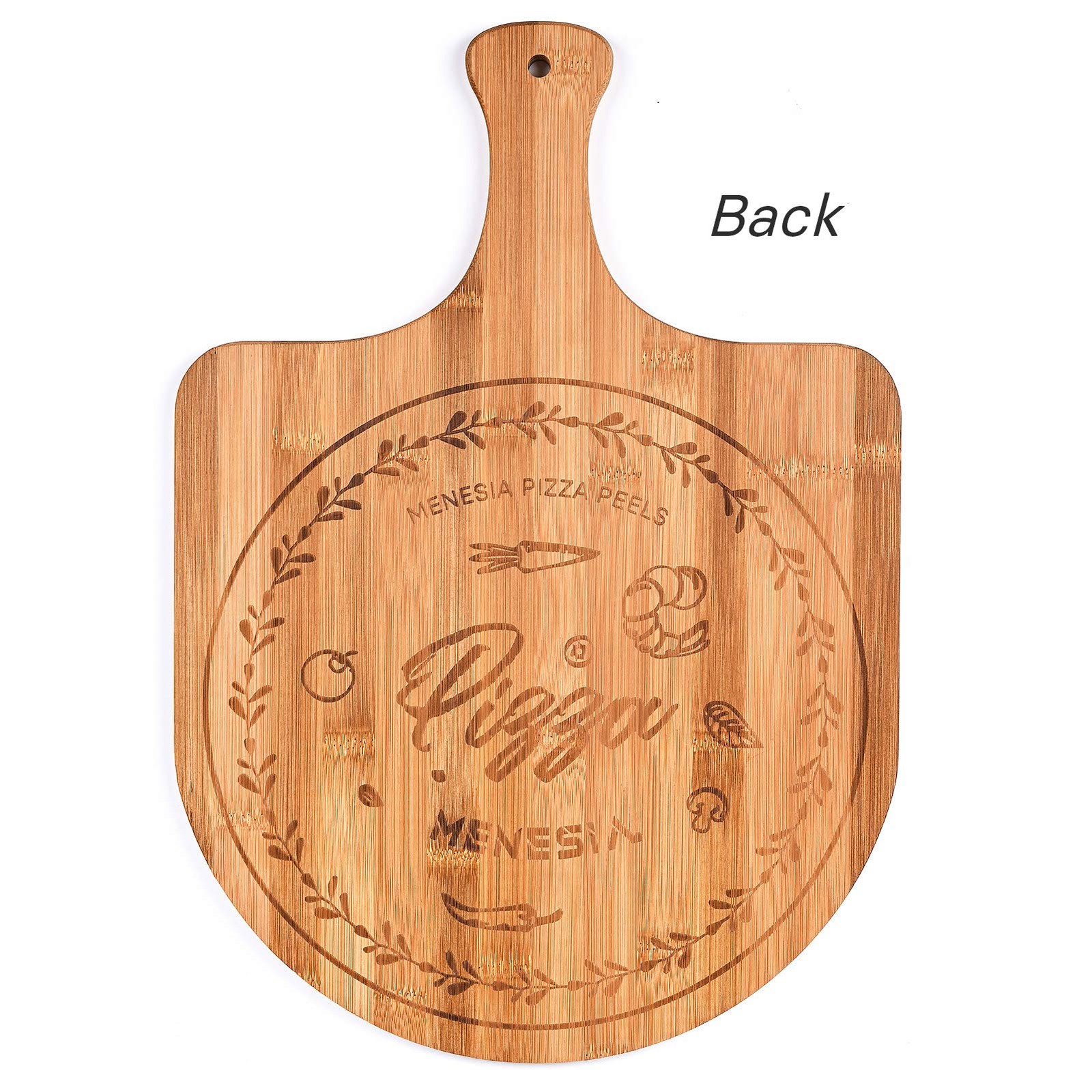 Menesia 12 Inch Premium Bamboo Pizza Peel With Handle,wooden