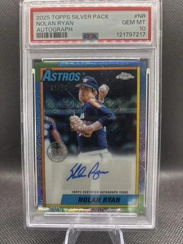 2025 Topps Chrome 1990 Silver Pack - Nolan Ryan Auto /50 PSA 10