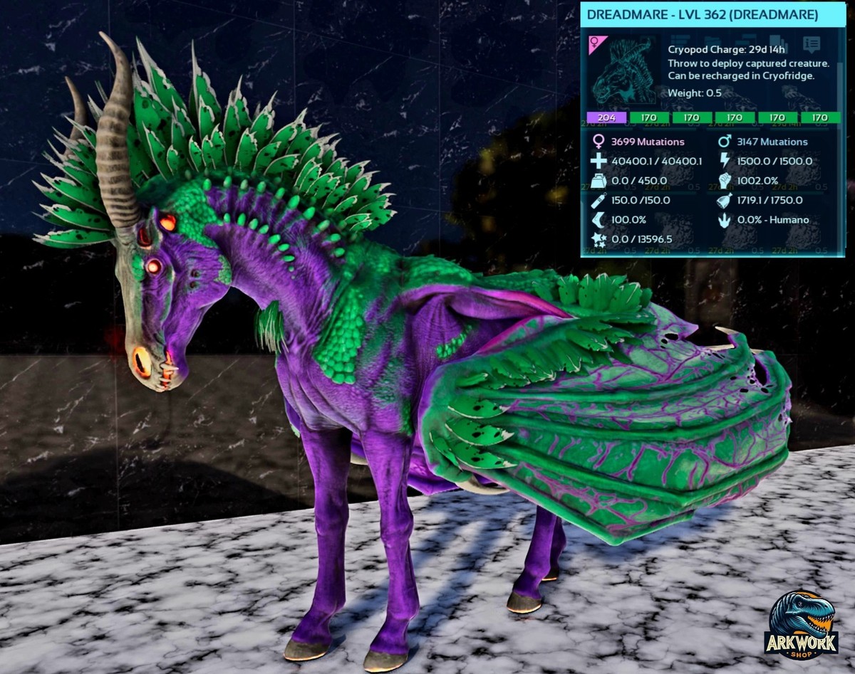 🦖ARK Survival Ascended DREADMARE DREADSTALLION New Top Stats PVE