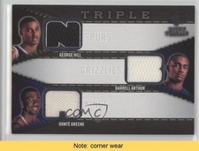 2008 SP Rookie Threads Triple George Hill Donte Greene Darrell Arthur READ 0af