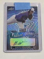 GAVIN WILLIAMS AUTO#12/35 LEAF METAL DRAFT FUTURE STARS BLUE + 25 MLB CARDS 