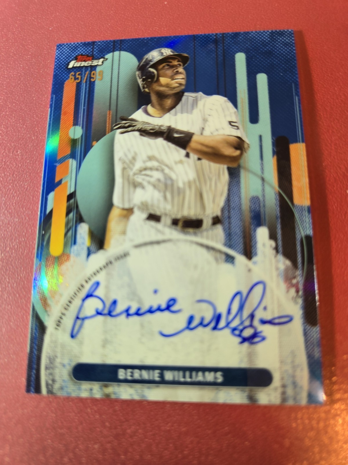 BERNIE WILLIAMS 2025 TOPPS FINEST BLUE REFRACTOR AUTO /99 #FA-BWI YANKEES Q3403