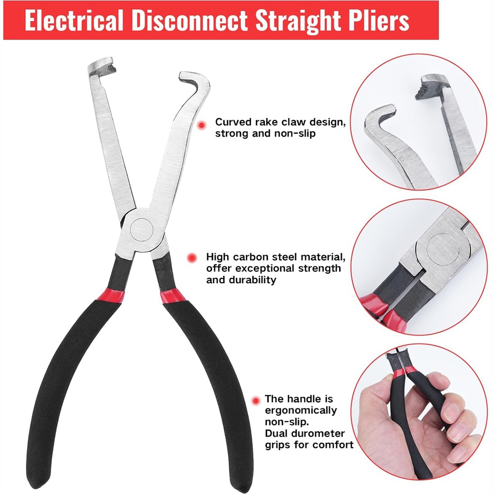 2PCS Electrical Disconnect Pliers Fuel Line Petrol Clip Pipe Pliers Repair Tools