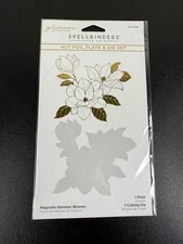 Spellbinders Glimmer MAGNOLIA BLOOMS Hot Foil Plates Die Cut GLP-304 Paper Arts