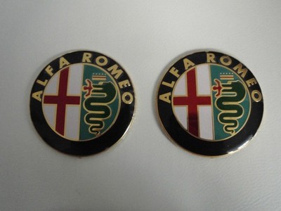 2 x Alfa Romeo Emblem 74mm 147 156 159 166 GT Gold