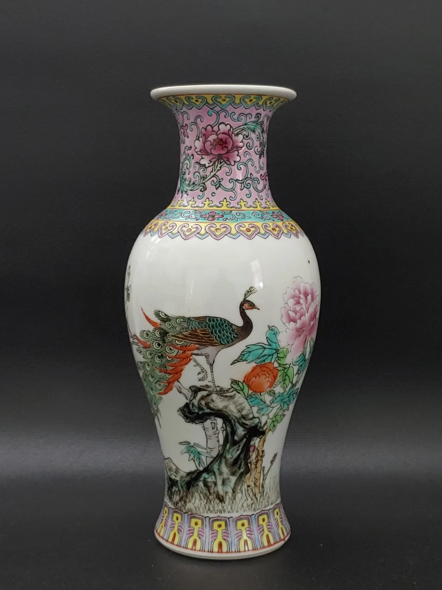 孔雀花瓶中国古董花瓶| eBay