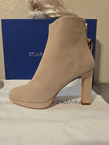 Stuart Weitzman Heeled Bootie Pink Delphine Suede Ankle ! Women's Size US 6 ! - Picture 4 of 9