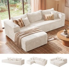 Oversized 108 Boneless Modular Couch Sectional Sofa L-Shape Sofa Memory Foam