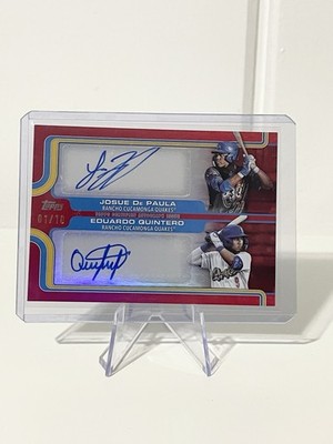 2025 Topps Pro Debut Josue De Paula & Eduardo Quintero Dual Auto Red # d 1/10 SP