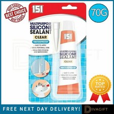 SILICONE SEALANT CLEAR TUBE BATHROOM SHOWER KITCHEN SEALER EDGING WATERPROOF 70G