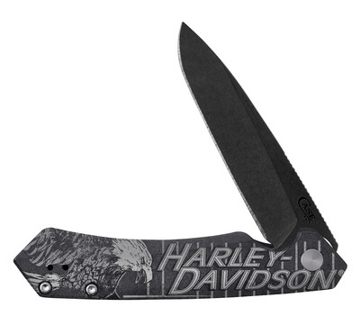 Case XX Knife HarleyDavidson Kinzua 52260 Black Aluminum DLC S35VN Pocket Knives
