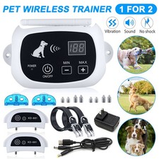 Wireless Electric Dog Fence Containment System Shock Training Collars For 2 Dogs