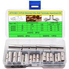Stranded Wire Butt Connectors 3 Types AWG 4/6/8 Uninsulated Crimp Terminal