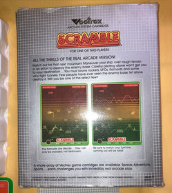 Vintage GCE Vectrex SCRAMBLE Arcade Game Complete Box, Manual, Overlay 1982