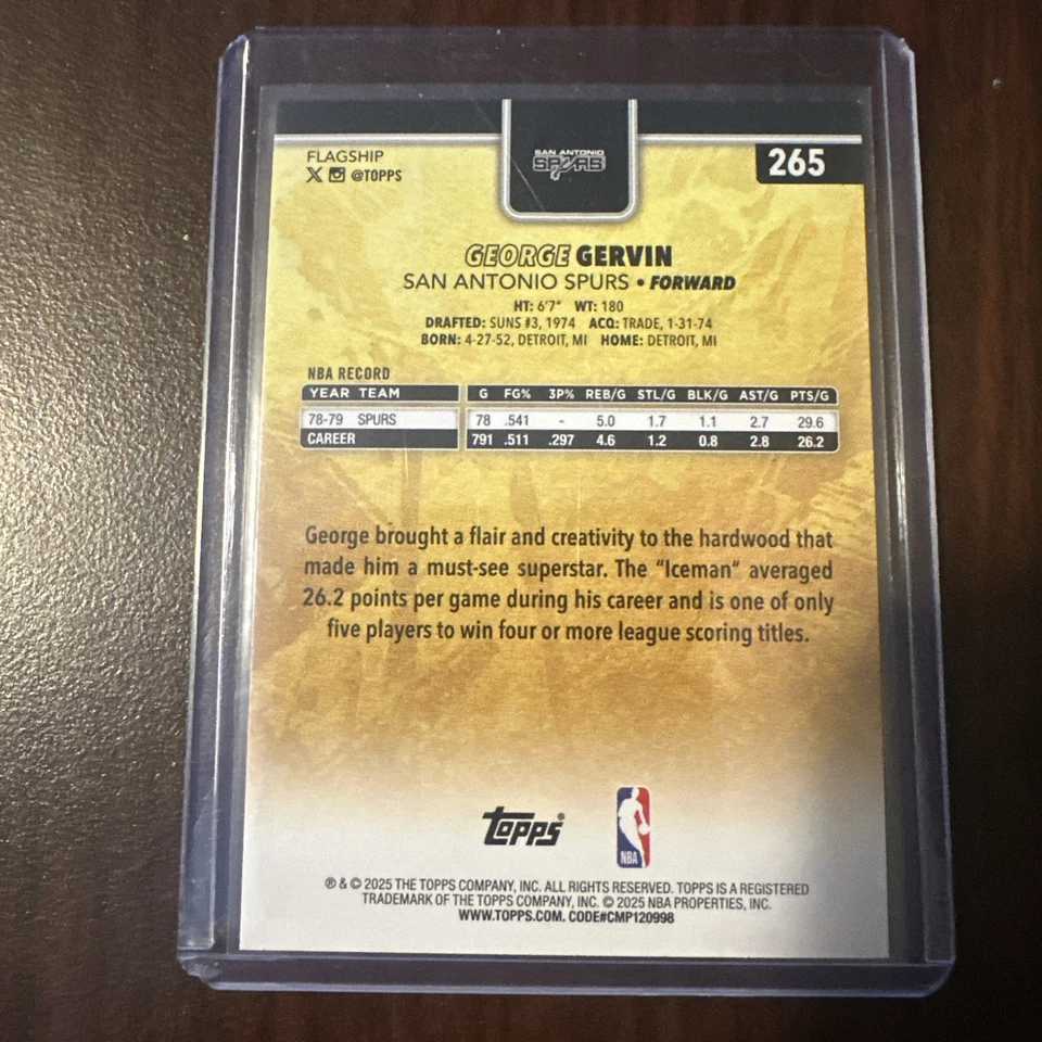 George Gervin 2025-26 Topps Baloncesto Espejo Dorado Imagen Variación #265 SP Foto 2 de 2