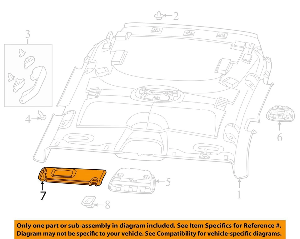 Jeep Cherokee 2014-2018 conductor parasol espejo parasol izquierdo gris VJIO5 Foto 3 de 4
