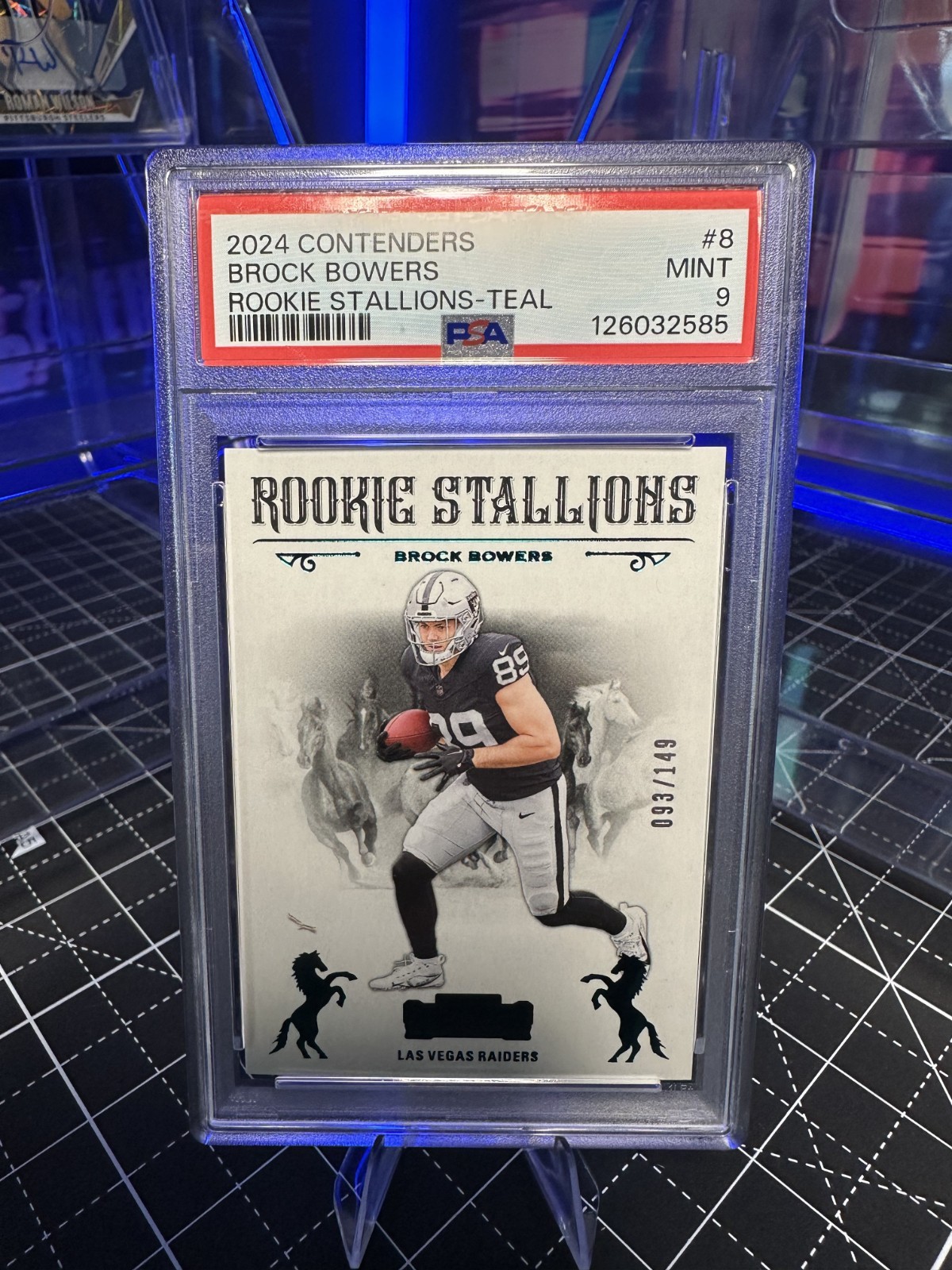 Brock Bowers Panini Contenders Rookie Stallions #8 Teal