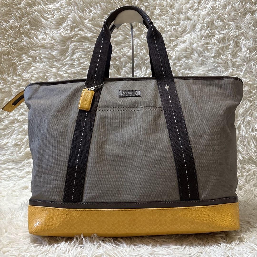 Coach F70832 Weekend Tote Bag Beige Canvas Authentic thumbnail 2