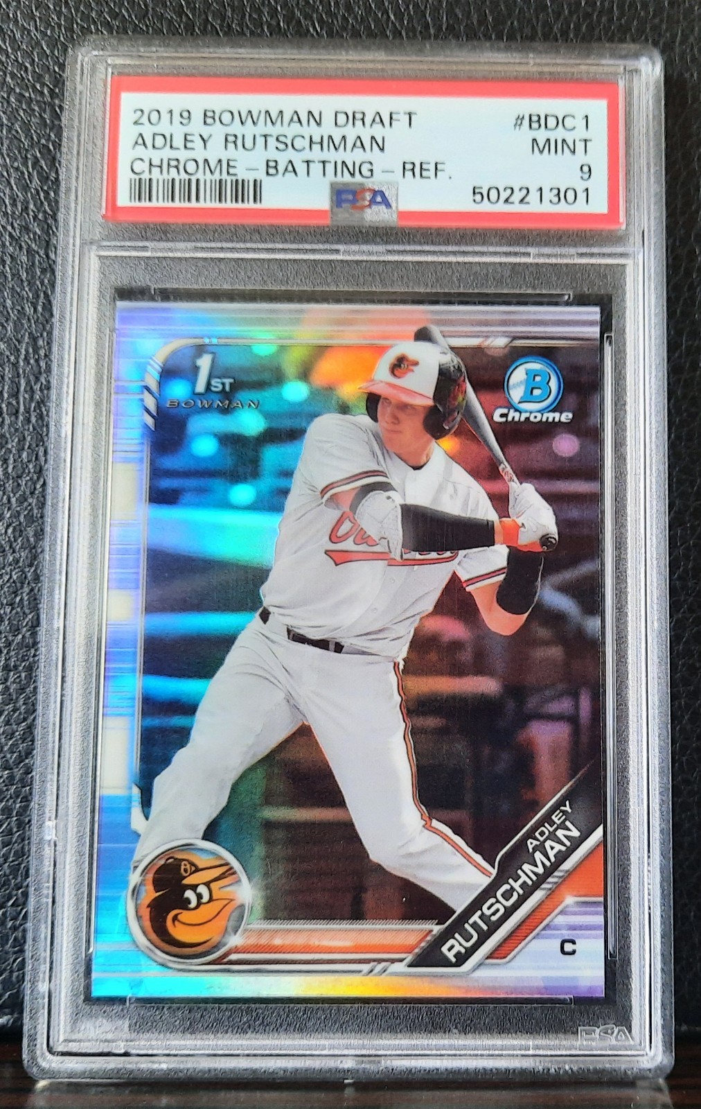 Adley Rutschman 2019 Bowman Draft Chrome Refractor PSA 9 BDC-1 1st Bowman