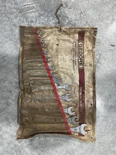 Vintage GEDORE 14 Piece SAE Combination Wrench Set Open End w/ Roll Sleeve, Used