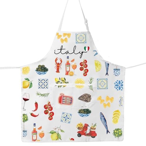 Italy Cooking Apron La Dolce Vita Gift Italian Kitchen Apron Italy Fish Ap