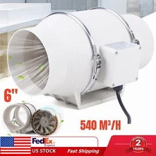 6" Inline Duct Fan Extraction Ventilation Fan Quiet Exhaust Blower 2600 R/Min