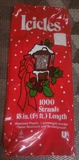 Vintage Union Wadding Co. (USA) 1000 Strands 18 in. Silver Strand Icicles; New