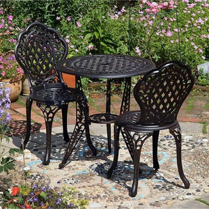 Table Sand Cast Round 2 Seater Aluminium Garden Furniture Set