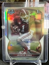 🏈 2022 Bowman Chrome University 1st REFRACTOR Jahmyr Gibbs Auto  /499 Alabama