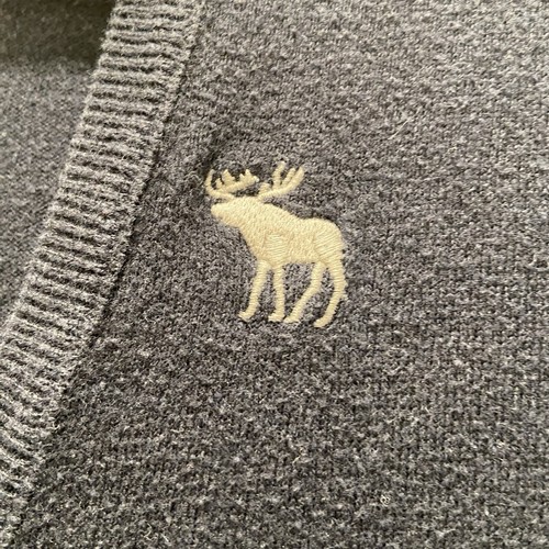 Abercrombie And Fitch Kids Girls Classic Navy Blue Cardigan Large Moose Logo - Picture 5 of 10