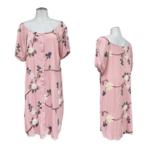 LIV LOS ANGELES Womens M Embroidered Dress Gauzy Summer Lightweight Floral NWT - Picture 20 of 21