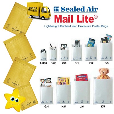 PADDED BUBBLE LINED ENVELOPES / BAGS / MAILERS - GOLD - ALL SIZES - Foto 11