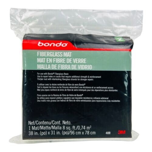 3M Bondo 488 FIBERGLASS MAT 8 sq. ft BOAT AUTOMOTIVE HOUSEHOLD Stage 2 NEW eBay