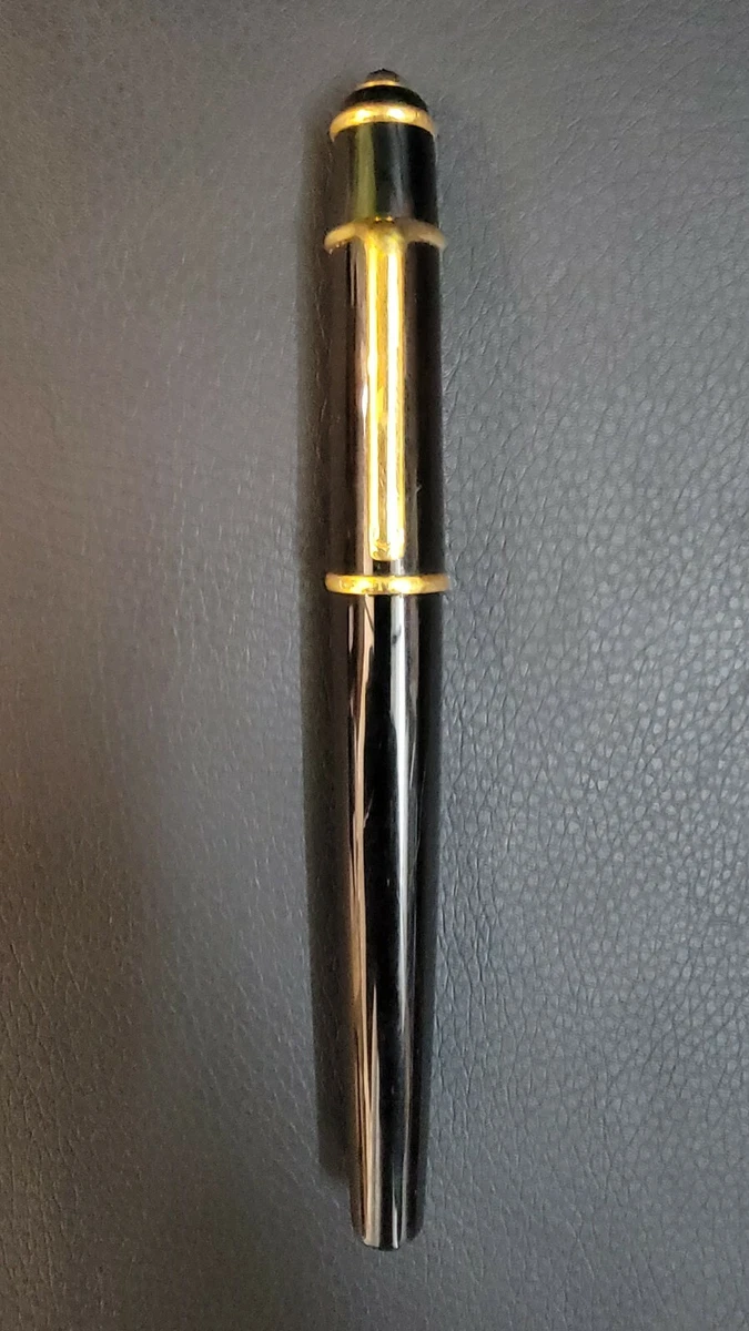 Cartier Diablo De Cartier Black Gold Trim Ballpoint Pen w New Black Ink Refill