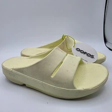 OOFOS OOahh Womens Size 6 Mello Yellow Sandals Slides Casual Walking Comfort