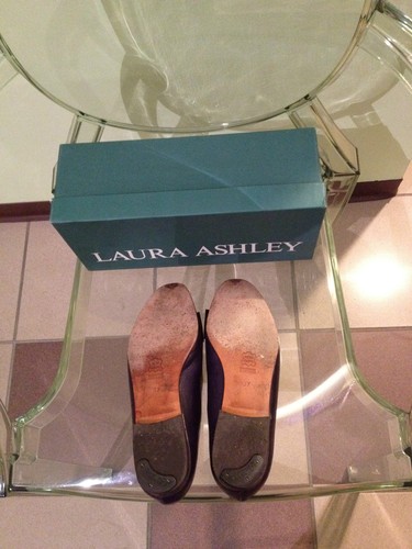 Damen Laura Ashley weinrote Leder-Flats mit Ripsbandschleife 37 - Bild 5 von 5