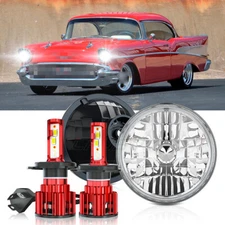 7" INCH Round LED Headlights Hi/Lo Sealed Beam FIT Chevy Bel Air 1955-1957