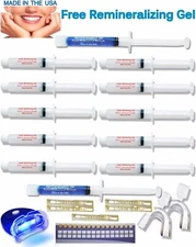 44% Dental Teeth Whitening Kit Professional System 10 Oral Gel + 1 Light USA !