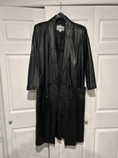 Vintage David Hollis Leather Long Trench Coat ( See Description For Details)