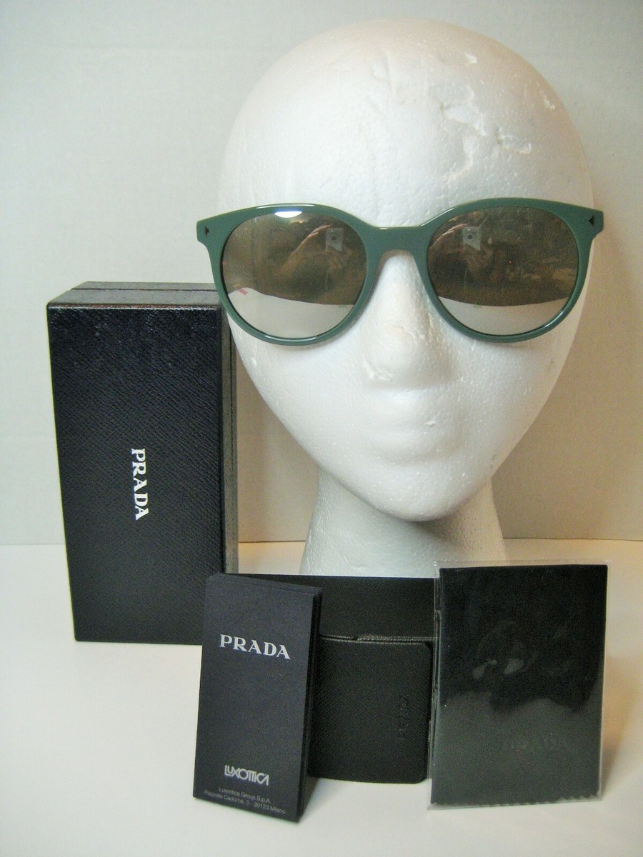 NEW PRADA Mens Unisex SPR06T Green Frame Mirror Lens Round  display picture 2