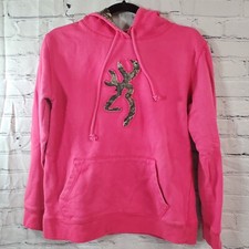 Browning Pink Hoodie Mossy Oak Camo Pullover Hoodie Womens Size M Sweatshirt