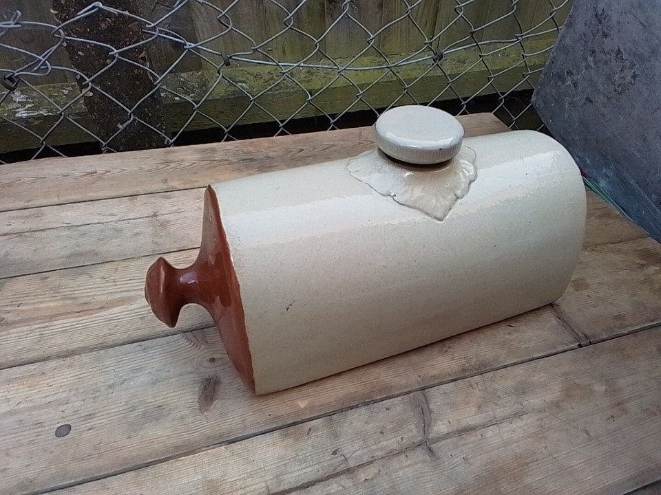 Vintage Stone Bed Warmer Hot Water Bottle Antique Pottery. Vgc. eBay