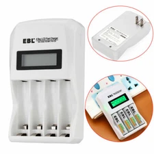 4 Slot LCD Rapid Smart Battery Charger for AAA AA NiMH NiCD Rechargeable Battery