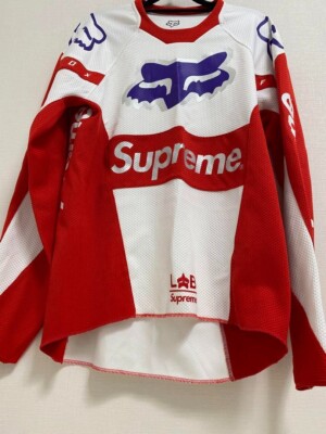 Supreme Fox Racing Moto Jersey Multi color 2018SS White Red Supreme Fox Racing Moto Jersey Multi color 2018SS White Red