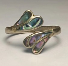 Vintage Taxco Sterling Silver And Abalone Ring Size 9