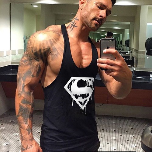 Gym Men Tank Top Bodybuilding Stringer Singlet fitness Sport training Undershirt - Picture 4 of 8